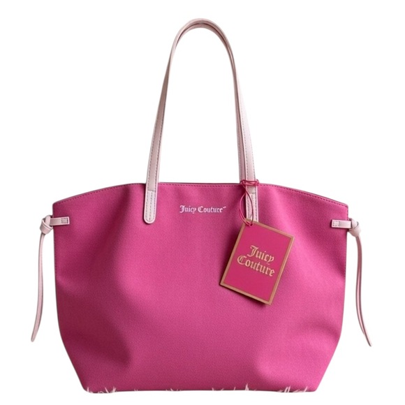 Juicy Couture Handbags - Juicy Couture Large Fuchsia Leather Pink Tote Bag NWT